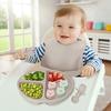Baby Feeding Set 8-Piece, Silicone Toddler Utensils, Suction Bowl Plate Bib Fork Spoon Snack Cup, Allergen-Free Beige