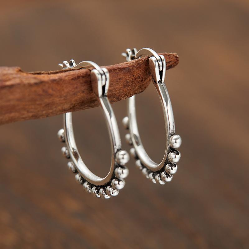 Винтажные Простые Серьги-кольца U-образной формы с подвесками-шариками Женские Классические Креативные Геометрические Вечерние Циркон Подарок Аксессуары