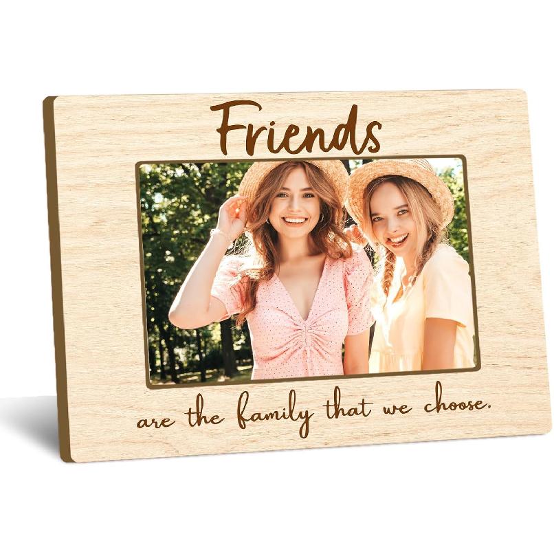 Best Friend Picture Frame, BFF & Friends Forever Gifts, Photo Frame with Wooden Stand, Home Office Table Top Display Decorations 4x6 inch