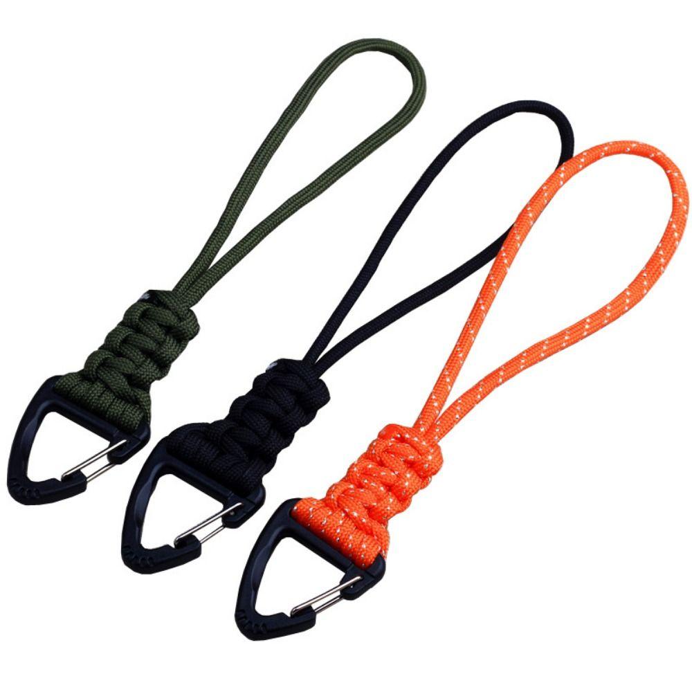 High Strength Braided Woven Keychain Anti-lost Parachute Cord Carabiner Paracord Keychain Climbing