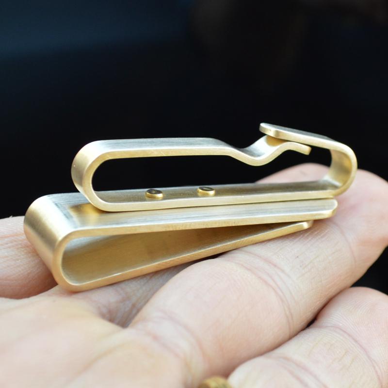 Ретро брелок из латуни и меди с подвеской на пояс и кольцом-пряжкой