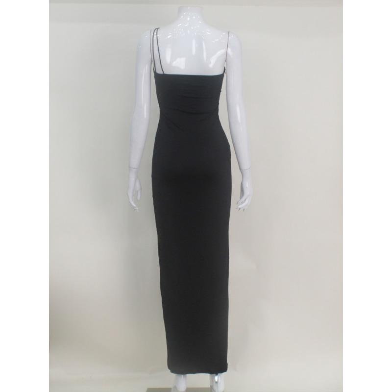 Женское одно плечо Холтер Цветок Плиссированная поясная сумка Хип Сексуальный горячий темперамент Банкетное длинное платье