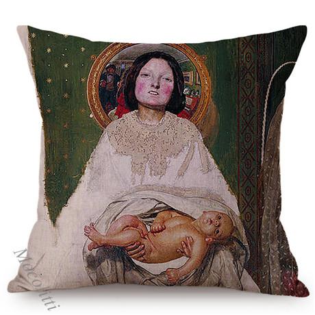 Euro Vintage Oil Painting Sofa Decoration Pillow Case Old Society Story Pattern Cotton Linen Square Cushion Cover Almofadas