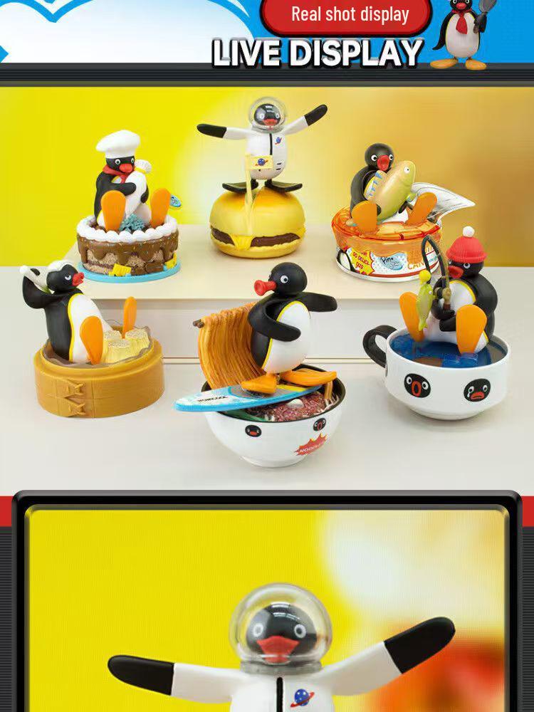 Pingu Fun Scene: DIY Cute Penguin Surfing Blind Box Series