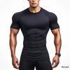 Мужская спортивная футболка с коротким рукавом, быстросохнущая, компрессионная