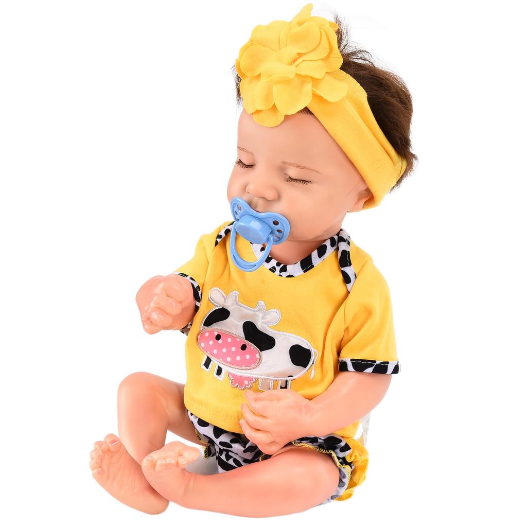 Кукла-реборн, 18 дюймов, милая, как живая, кукла-новорожденный с резинкой для волос, детская игрушка в подарок