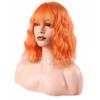 MISS WIG Женский модный короткий волнистый парик с челкой, волнистый парик из синтетического волокна для женщин, черный, коричневый, синий цвет