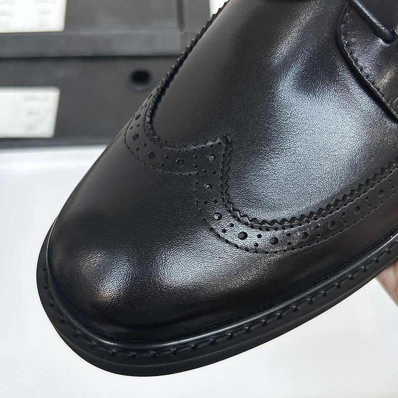 Brock Кожаные Туфли Мужские Деловые Туфли Дерби Кожаные Дышащие Британский Стиль Свадебные Туфли Жениха Мужские Кожаные Туфли