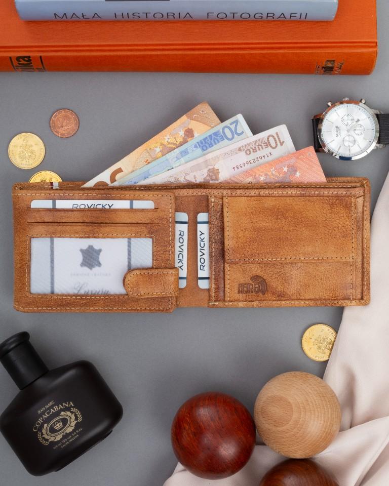 Leather wallet N992A-HP-BL-1246 TAN