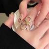 Silver Rings for Women Couple Minimalist Handmade Simple Big Flower Ring Party Minimalism Jewelry Gift Prevent Allergy