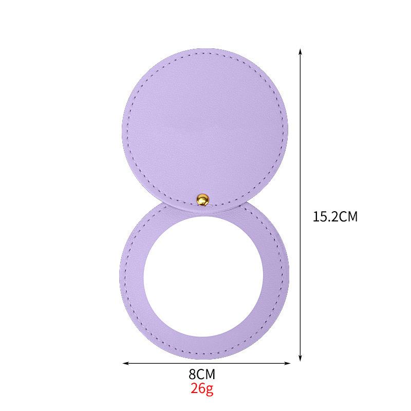 Compact Mirrors With PU Leather Sleeve Mini Portable Makeup Mirror For Purse Pocket Travel