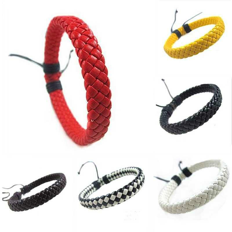 Trendy Charm Bracelets Leather Jewelry Woven Rope Chain Comfortable Vintage Men Women Gift