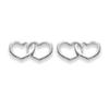 [D7288] - Silver 'Duo Hearts' Silver Earrings - 3x8 Mm