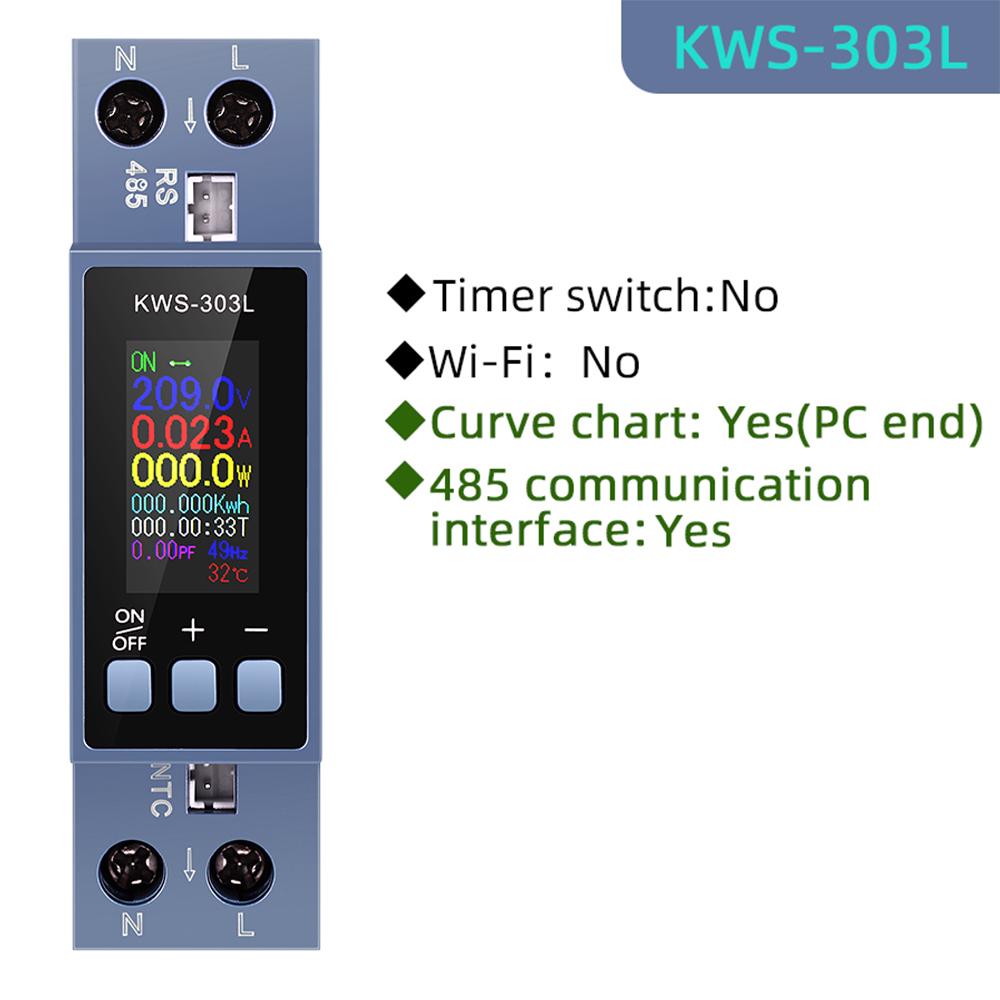 KWS-303 Tuya WiFi Измеритель мощности Умный выключатель 8 в 1 Измеритель энергии 85-290В AC Измеритель Таймер-реле Напряжение Ток Счетчик электроэнергии