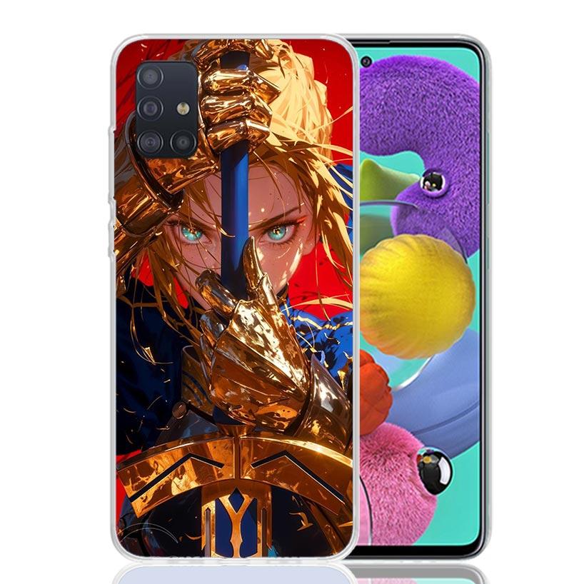 Чехол для телефона Fate Zero Stay Night Saber для Samsung Galaxy A52 A32 A22 A12 A02S A50S A30S A51 A31 AA71 Note 20 Ultra 10 S10 Plus G