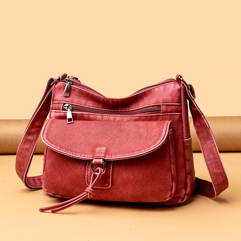 Женская сумка Многокарманная стильная и простая наплечная сумка Повседневная легкая текстура Большая вместимость сумка-мессенджер женская