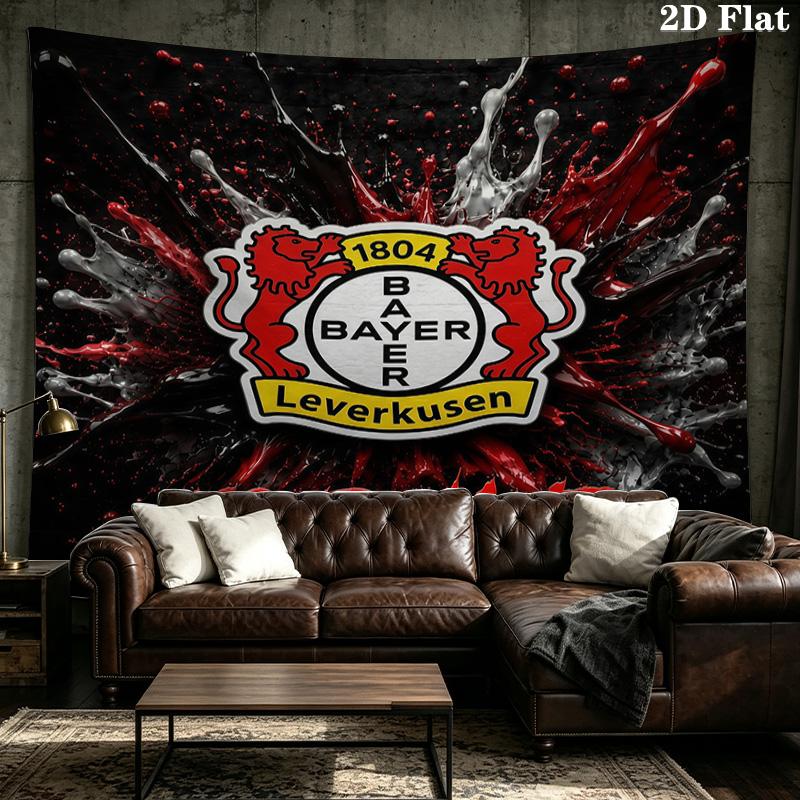 Custom Name Bayer 04 Leverkusen Printed Tapestry – Wall Hanging for Bedrooms, Dorms, and Home Decor