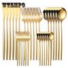 30 шт. золотой набор посуды, нож для стейка из нержавеющей стали, вилка, кофейная ложка, чайная ложка, столовые приборы, безопасный для посудомоечной машины, набор кухонной посуды