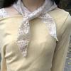 Cotton Floral Headscarf Pastoral Style Triangular Headband Spring Silk Scarves  Girls