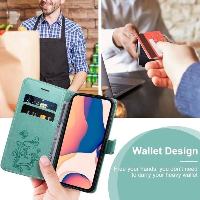 Coque de protection - BOOLING - pour Samsung Galaxy A05s - Antichoc - Simili Cuir - Motif Papillon