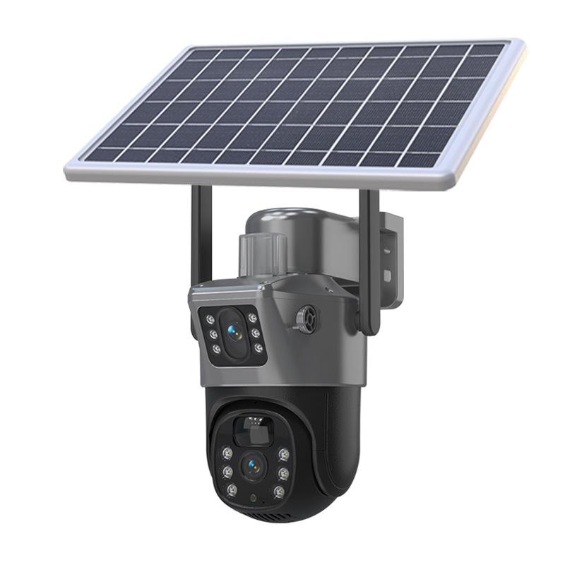 Solar-Powered 4G Outdoor Waterproof Dual Camera with HD Night Vision and Remote Monitoring