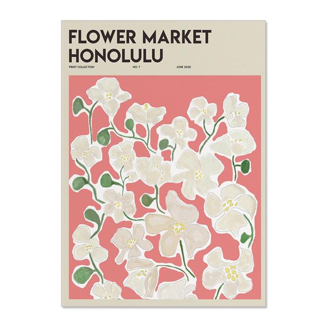 Абстрактные Цветы Рынок Винтаж Акварель Настенная Живопись Холст Картина Скандинавские Плакаты И Принты Настенные Картины Для Декора Гостиной Без Рамки