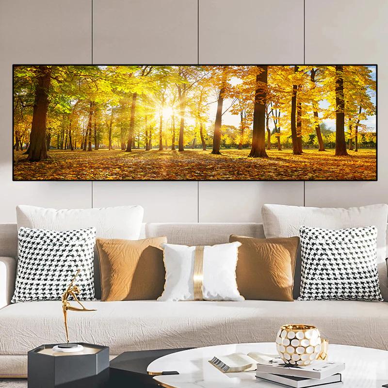 Landscape Sunlight Green Trees Leaves Forest Canvas Painting Nature Posters and Prints Wall Art Pictures Home Decor No Frame