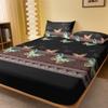 1 Simple Modern Butterfly Printed Matte Fitted Sheet, Bedroom Printed Bed Cover, Bedding (Excluding Pillowcases)