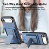 For iPhone Air Case with Card Holder Kickstand Fiber Pattern Leather Back Cover