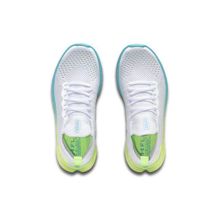 Under Armour Flow Velociti SE Comfortable Fabric Low-Top Casual Running Shoes Women Sneaker White Green 3025711-112