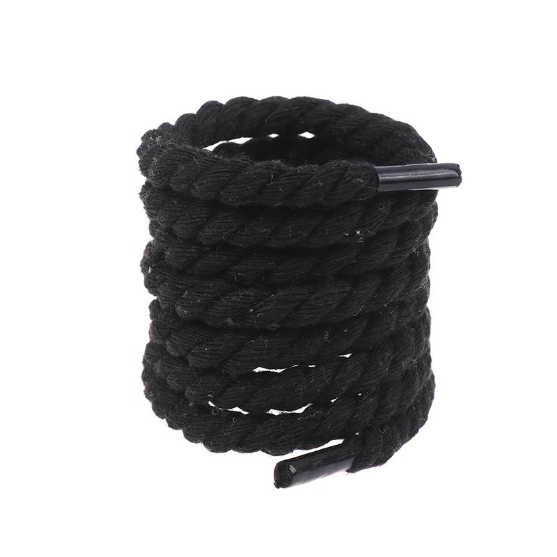 2Pcs Round Thick Rope Laces Polyester Cotton Solid Color Laces 0.8cm120cm Length Bold Shoelaces
