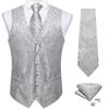 NEW Men's Paisley Design Dress Vest and Neck Tie Hanky Set For Suit or Tuxedo