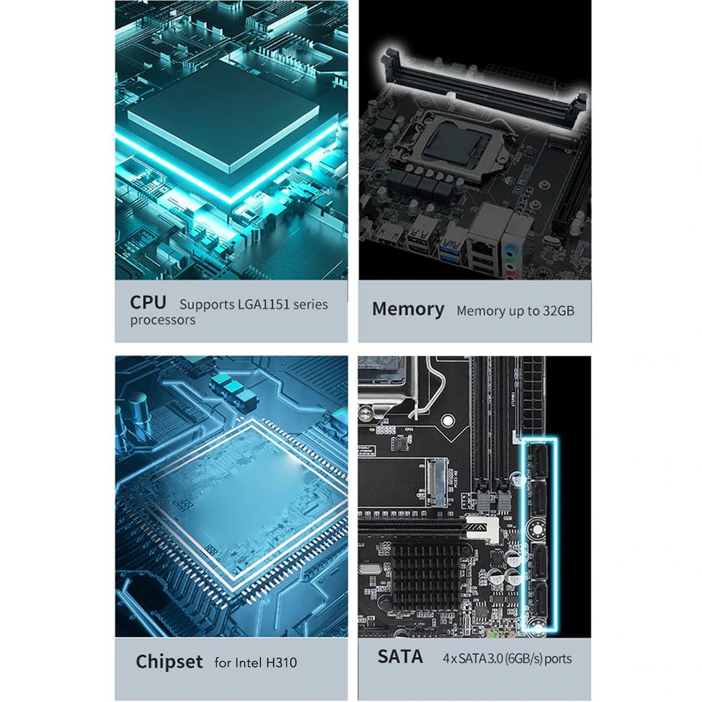 KIMISS H310 LGA 1151 Micro ATX DDR4 поддерживает 8-е 9-е поколение интегрированной графики Intel Wide CPU настольная игровая материнская плата материнская плата, Gen, Core,