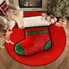 Tree Bell 3D Illusion Rug Santa Claus Xmas Home Decor New Year Round Carpet  Porch