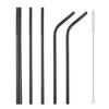 Reusable Metal Drinking Straws 304 Stainless Steel Sturdy Bent Straight Drinks Straws with Cleaner Brush