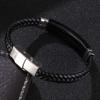 Хип-хоп черный кожаный браслет браслеты из нержавеющей стали браслеты мужские браслеты с подвесками мужские ювелирные изделия модный подарок