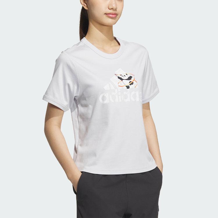 adidas Футболка со спортивным графическим женским топом серая JI6865