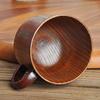 1 шт. деревянная большая кружка с ручкой, ручная работа, натуральное дерево, кружка для пива, чая, кофе, молока, воды, японская посуда для кухни, бара