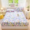 Pure Cotton Printed Fitted Sheet Soft Comfortable Mattress Cover With Elastic Band For Single Double Queen Size Bed