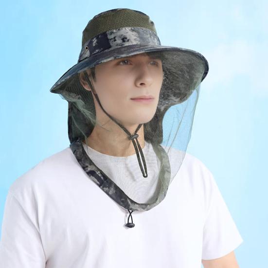 Mosquito Hat Sun with Neck Flap Net Bucket Hat for Outdoor