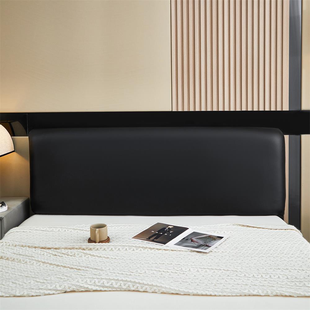 Чехол из искусственной кожи на изголовье кровати, эластичный чехол для изголовья кровати, универсальный пыленепроницаемый декоративный чехол для мебели