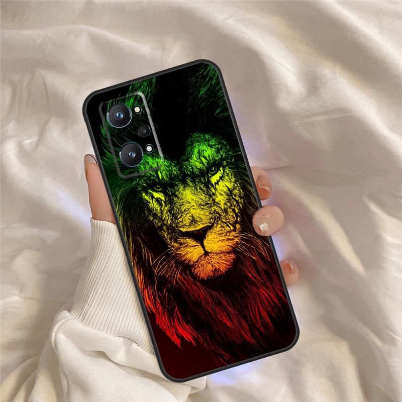 Чехол Bob Marley Rasta Lion для Realme C71 C55 C67 C51 C75 C63 C61 C65 C53 C35 11 12 13 14 Pro Plus GT6 GT7 15 Pro