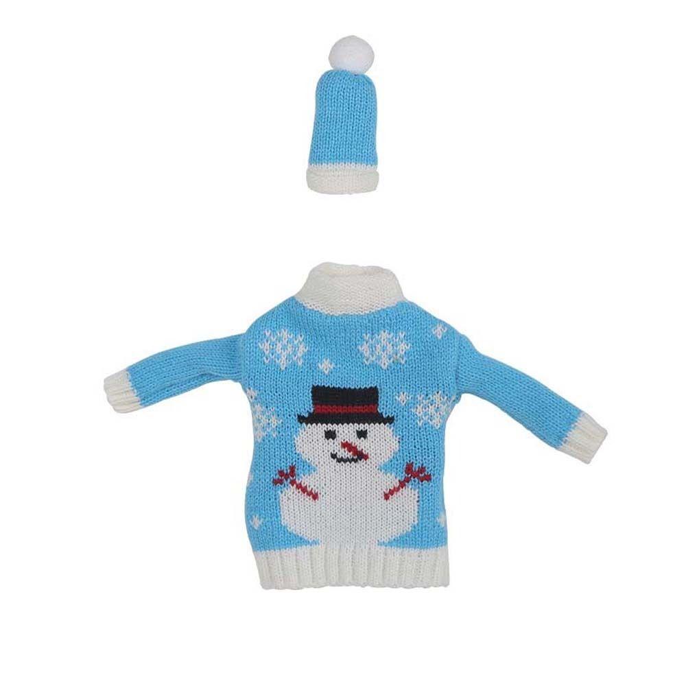 Knitted Clothes with Hats Christmas Wine Bottle Cover Christmas Decorations Portable Champagne Wine Bag Reusable Snowman