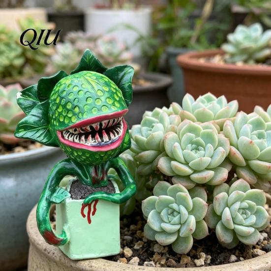 Outdoor Halloween Decoration Ornament, Realistic Horror Design Resin Figure, Scary Piranha Decor Fish Decoration, Sharp Teeth Prop