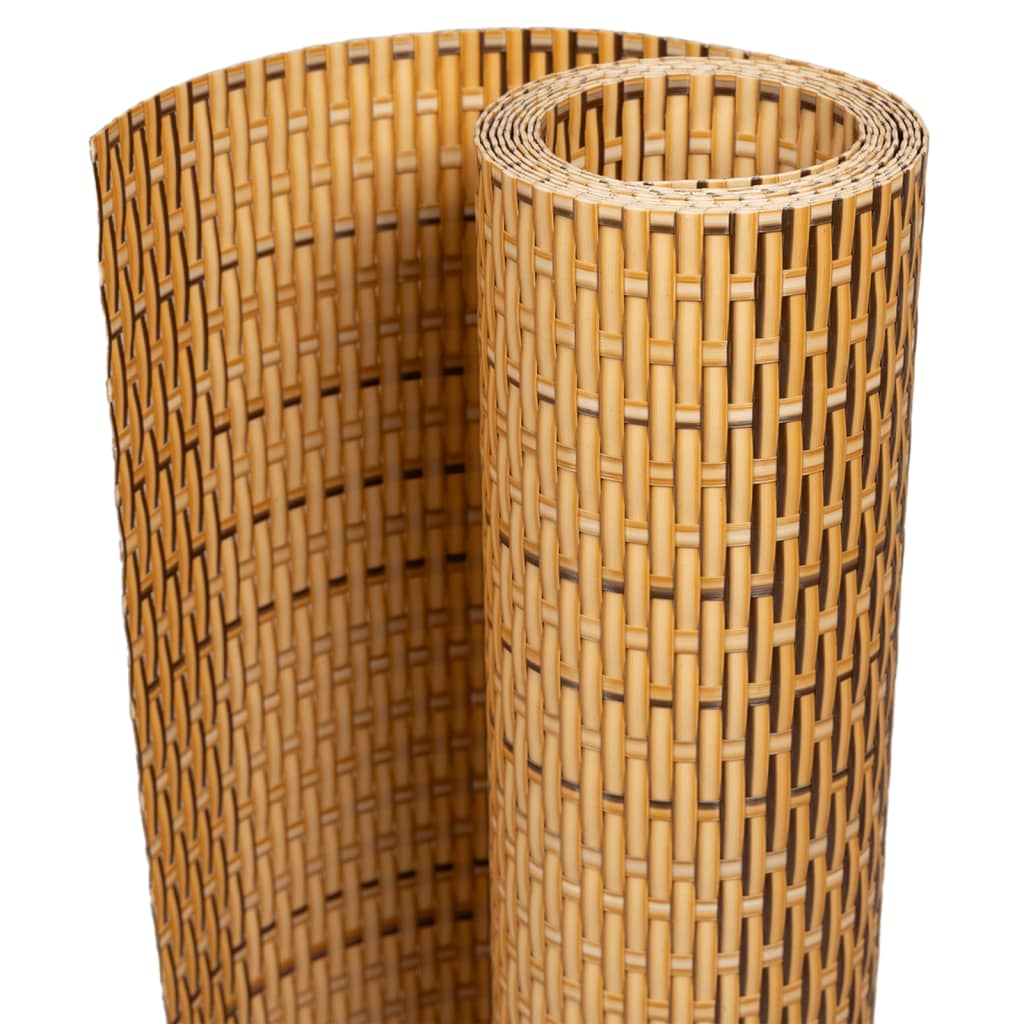 Balcony Privacy Screen Light Brown 500x90 cm Poly Rattan