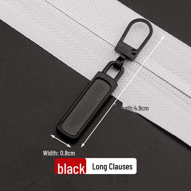 Metal Zipper Pull Tab with Removable Head for Clothing Repair and Accessories