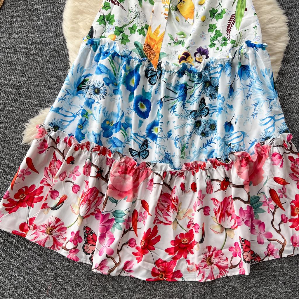 Summer Women Elegant O-neck Designer Print Long Midi Holiday Beach Party Dresses