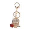Skull Keychain Death Rose Flower Skull Car Keychain with Key Rings Hook Cool Keychain for Car