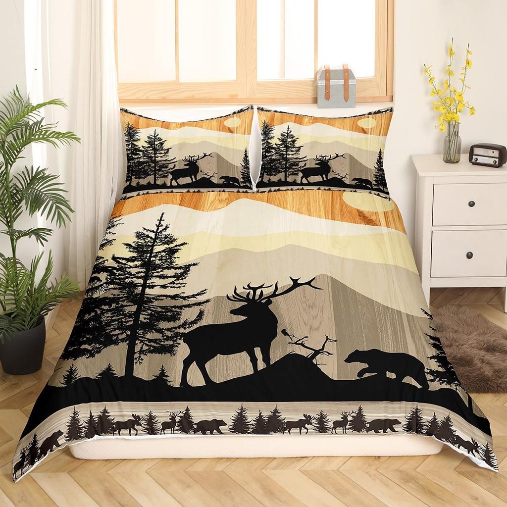 Wildlife Duvet Cover Set For Teens Adults Queen King Size Quilt Covers Lightweight Down 2 Pillowcases 1 Duvet Cover No Comforter