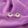 Natural Green Amethyst Daughter Gift Stud Post Earrings Jewelry Sterling Silver EE-150-13